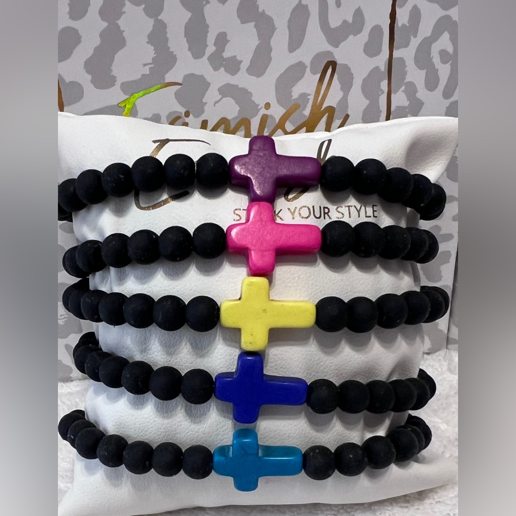 Brand New Erimish Bracelet  Howlite Cross Bracelet  Choice Of 1 Color